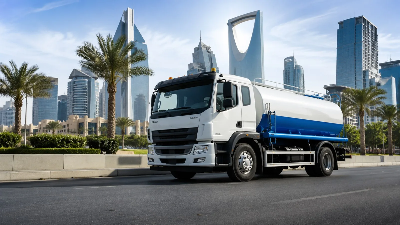 وايت ماء 6 طن أثناء التعبئة في مدينة الرياض